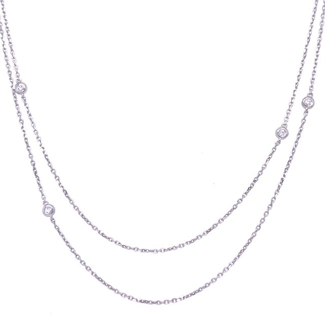 Златнo колие с диаманти 0,12Ct. чистота:SI 43см. модел:42558-1