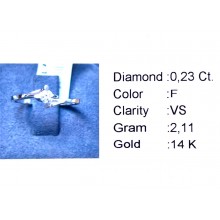 Златен дамски пръстен с диамант 0,23Ct. чистота:VS размер:54 модел:34032-1