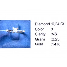 Златен дамски пръстен с диамант 0,24Ct. чистота:VS размер:54  модел:34028-1