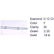 Златнo колие с диаманти 0,12Ct. чистота:SI 43см. модел:42558-1