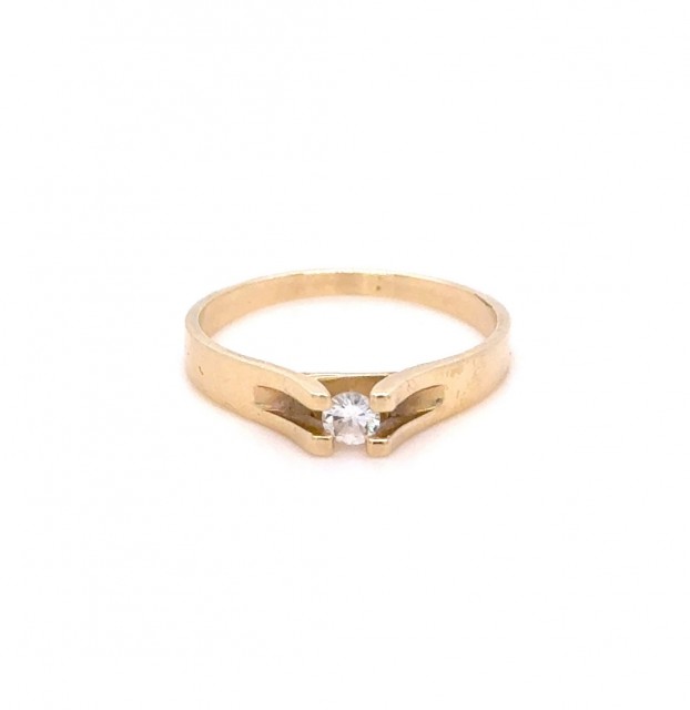 Златен дамски пръстен с диамант 0,12Ct. размер:54 модел:42944-6