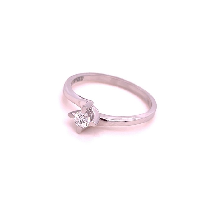 Златен дамски пръстен с диамант 0,13Ct. чистота:VS размер:54 модел:34035-1