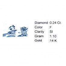 Златни обеци с диаманти 0,24Ct. чистота:SI модел:42901-1
