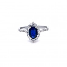 Златен пръстен със сапфир 0.77Ct. и диаманти 0.31Ct. чистота:SI размер:54 модел:42927-1