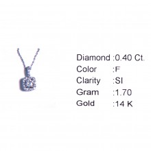 Златнo колие с диаманти 0,40Ct. чистота:SI 42см. модел:42555-1