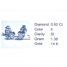 Златни обеци с диаманти 0,60Ct. чистота:SI модел:42904-1