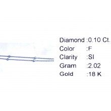 Златнo колие с диаманти 0,10Ct. чистота:SI 41см. модел:42554-1