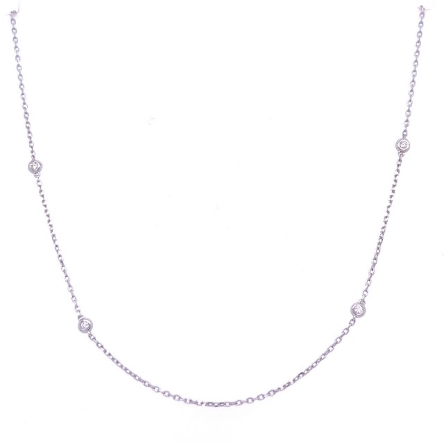 Златнo колие с диаманти 0,10Ct. чистота:SI 41см. модел:42554-1